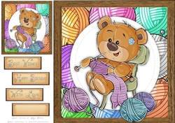 Knitting Bear 8x8