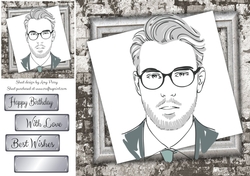 Smart Man With Glasses 8x8