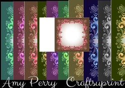 10 Beautiful Swirl Backing Papers/Frames