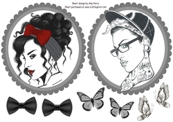 Black & White Glamour Girl Toppers 2