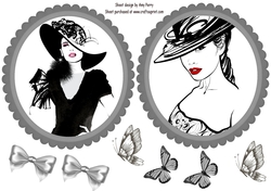 Black & White Glamour Girl Toppers 3