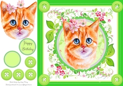 Cute Ginger Cat 8x8