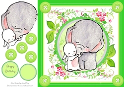 Adorable Elephant And Friend 8x8