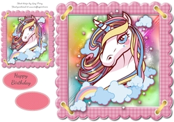 Gorgeous Rainbow Unicorn 8x8