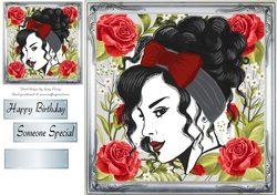 Beautiful Pin Up Girl 8x8