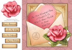 Heart In A Envelope Anniversary 8x8