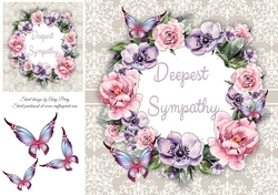 Beautiful Pink & Lilac Flowers Sympathy 8x8