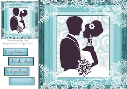 The Wedding Couple Aqua 8x8