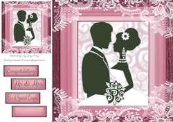 The Wedding Couple Pink 8x8