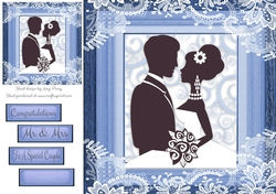 The Wedding Couple Blue 8x8