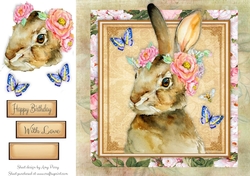 Gorgeous Water Color Rabbit 8x8