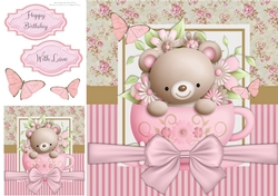 Gorgeous Teddy Bear In A cup 8x8