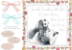 Twinkle Twinkle Little Star Pandas 8x8