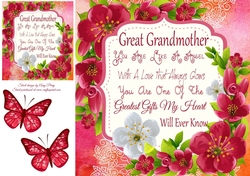 Beautiful Red & White Flowers Great Grandmother 8x8