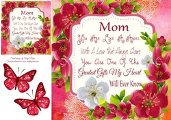 Beautiful Red & White Flowers Mom 8x8