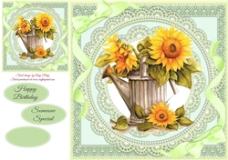 Beautiful Sunflowers In Watering Can 8x8