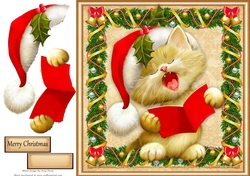 Gorgeous Singing Christmas Cat 8x8