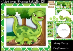 Cute Green Dinosaur 8x8 Mini Kit