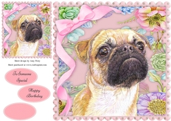 Gorgeous Painted Pug 8x8