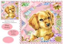 Gorgeous Painted Puppy 8x8