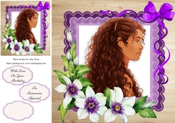 Beautiful Ethnic Girl With Lilac Flowers 8x8
