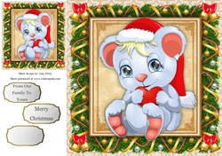 Festive Grey Bear 8x8