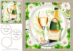 Beautiful Champagne & Glass 8x8