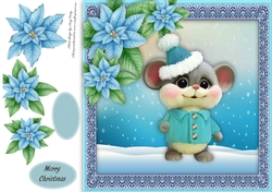 Gorgeous Mouse In A Bobble Hat 8x8