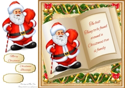 Beautiful Gold Open Book Santa 8x8