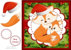 Gorgeous Christmas Foxes 8x8