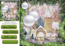 Beautiful Christmas Church 8x8 