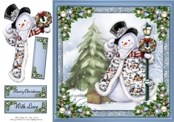 Gorgeous Snowman With Top Hat 2 8x8