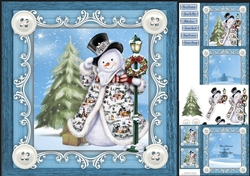 Gorgeous Snowman In Winter Coat 8x8 Mini Kit