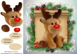 Gorgeous Christmas Reindeer Plush 8x8