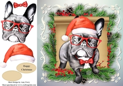 Gorgeous Christmas French Bulldog 8x8