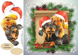 Gorgeous Christmas Dachshunds 8x8