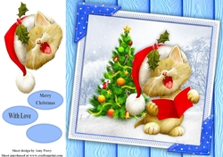 Gorgeous Singing Santa Cat 8x8