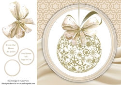 Gorgeous Cream & Gold Bauble 8x8