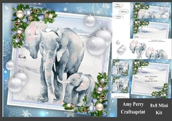Gorgeous Elephants With Baubles 8x8 Mini Kit