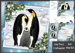 Gorgeous Penguin Family With Baubles 8x8 Mini Kit