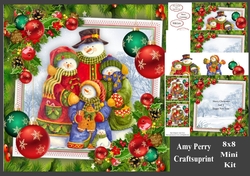 Gorgeous Snowman Family With Baubles 8x8 Mini Kit
