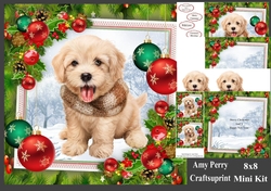 Gorgeous Puppy With Baubles 8x8 Mini Kit