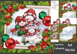 Gorgeous Snowman Family Of 3  8x8 Mini Kit