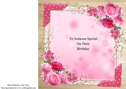Beautiful Pink Floral Insert 8x8