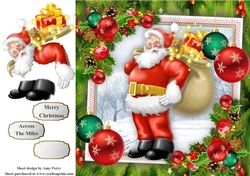 Santa With His Presents 8x8