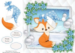 Gorgeous Fox With Blue Hat 8x8