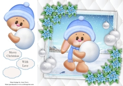 Gorgeous Bunny With Snowball 8x8