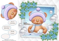 Gorgeous Bear With Snowballs 8x8