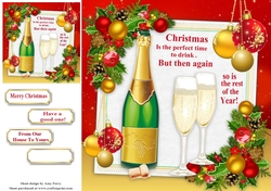 Christmas Champagne Humor 8x8