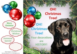 Oh Christmas Tree Humor Labrador 8x8
